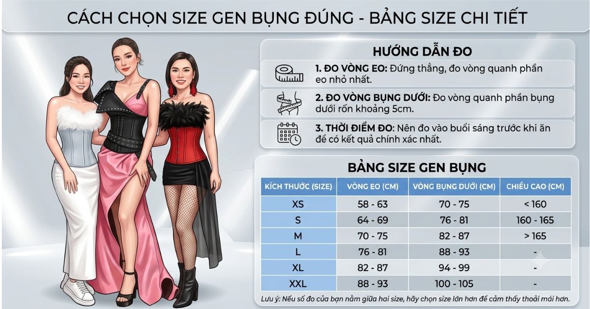 Cách chọn size gen bụng